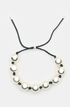 Браслет з металевими намистинами - срібний