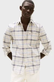 Мужская бежевая рубашка в клетку HERIT OXFD Бежевый XL Tommy Hilfiger MW0MW39681
