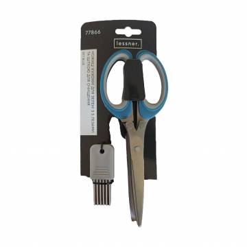 Кухонные ножницы для зелени LessnerSky Blue с 5 лезвиями и щеткой для очистки, 19 см (77866)