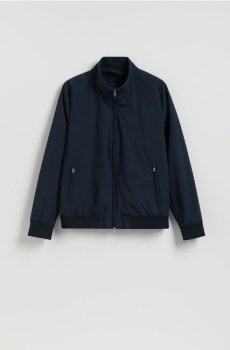 Reserved - Бомбер куртка з коміром-стійкою - темно-синій - 561HK-59X