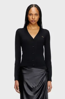 Женский черный шерстяной кардиган M-ALIMA Черный XS Diesel A17499 0DCCH