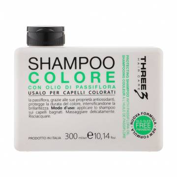 Шампунь Faipa Roma Three Hair Care Protecting Shampoo для окрашенных волос, с маслом пассифлоры, 300 мл