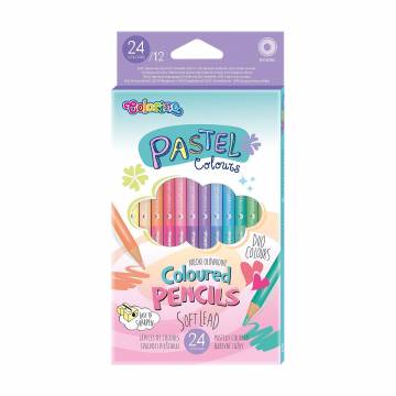 Набор круглых двусторонних цветных карандашей Colorino Kids Pastel, 24 цвета, от 3 лет, 12 шт (87737PTR) Набор круглых двусторонних цветных карандашей Colorino Kids Pastel, 24 цвета, от 3 лет, 12 шт (87737PTR)