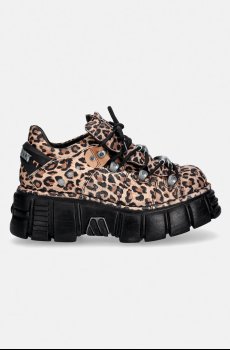 Замшевые кроссовки New Rock ANTE LEOPARDO CUERO, TOWER NEGRO+ lateral
