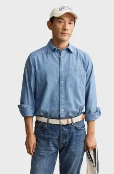 Мужская синяя рубашка CHAMBRAY Синий M Gant 3260006