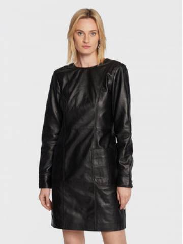 Remain Шкіряна сукня Hanna RM1824 Чорний Regular Fit Remain Шкіряна сукня Hanna RM1824 Чорний Regular Fit