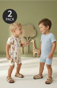 Бавовняний ромпер 2 pack - кремовий