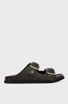 Женские темно-коричневые кожаные слайдеры Коричневый 38 BOSS 50563359;207