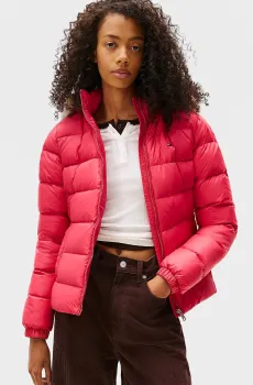 Женский красный пуховик BASIC HOODED DOWN JACKET Красный M Tommy Jeans DW0DW18312
