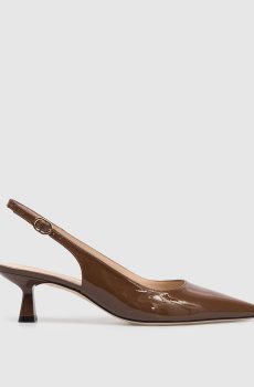 Коричневые кожаные лакированные слингебеки VINNIE