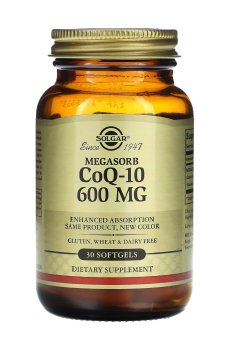 Коэнзим Q10 Solgar Megasorb CoQ-10, 600 мг, 30 гелевых капсул