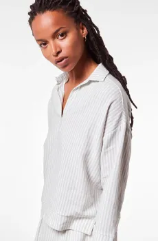 Женская льняная рубашка в полоску MILEY Разноцветный S Etam 6535347