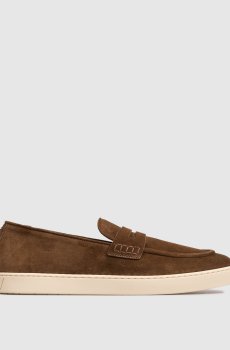 Коричневые замшевые лоферы