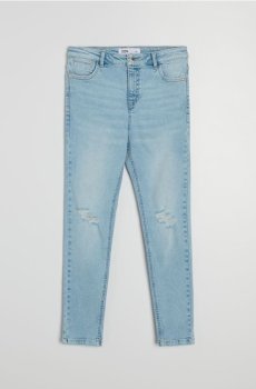 Джинси skinny з ефектом виварювання - синій