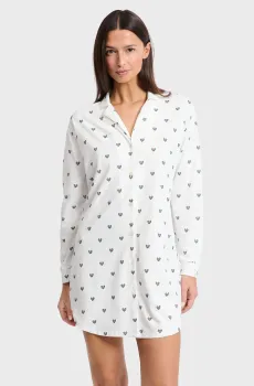 Женская белая ночная рубашка с узором PIALINA Белый M Etam 6556251