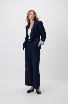 Reserved - Жилет для костюма з льону - темно-синій - 162IS-59X