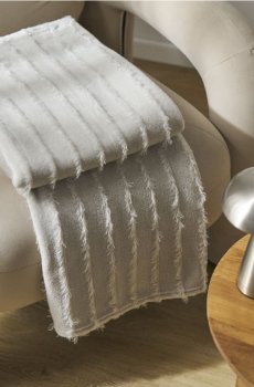 Плед з бахромою - сірий