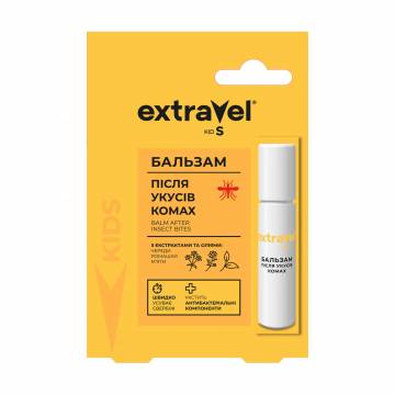 Детский бальзам после укусов насекомых Extravel Kids роликовый, 7 мл Детский бальзам после укусов насекомых Extravel Kids роликовый, 7 мл