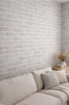 Самоклеюча шпалера з мотивом цегли - сірий