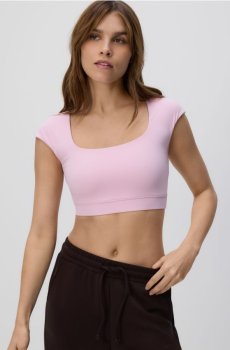 Reserved - Кроп топ - пастельний рожевий - 189HT-03X