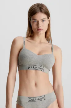 Женский серый бюстгальтер LGHT LINED BRALETTE Серый XS Calvin Klein 000QF6770E
