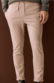Штани з домішкою віскози - бежевий