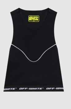 Черный топ с контрастным логотипом