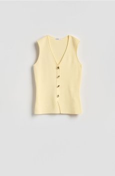 Reserved - Трикотажний жилет з віскози - світло-жовтий - 903IP-10X