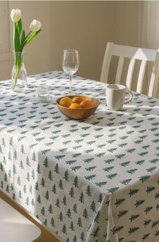 Скатертина з різдвяним мотивом - білий