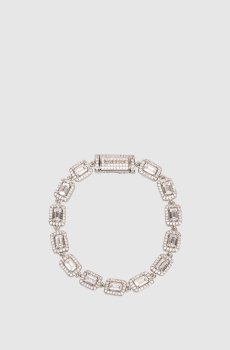 серебристый браслет Tennis Baguette с белым золотом