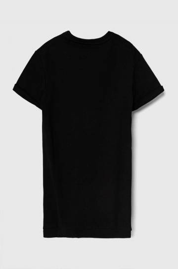 Хлопковое детское платье Guess цвет чёрный mini прямая Хлопковое детское платье Guess цвет чёрный mini прямая