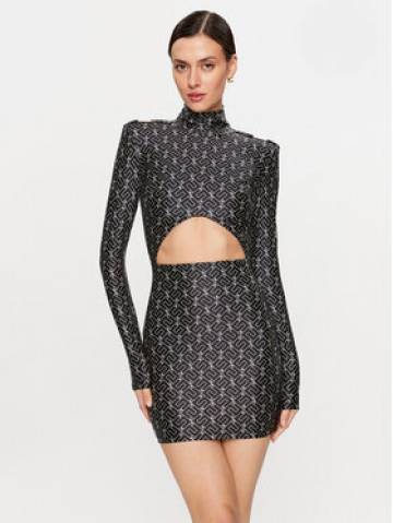 Elisabetta Franchi Повсякденна сукня AB-437-36E2-V400 Чорний Slim Fit Elisabetta Franchi Повсякденна сукня AB-437-36E2-V400 Чорний Slim Fit