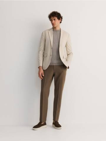 Reserved - Блейзер regular fit з віскози - бежевий - 6817H-08M Reserved - Блейзер regular fit з віскози - бежевий - 6817H-08M