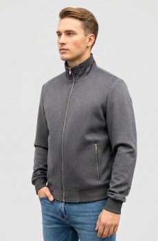 Замшевая Куртка-Бомбер AS-125-alter-grey