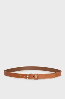 Женский рыжий кожаный ремень ESSENTIAL EFFORTLESS 2.5 SV Рыжий 80 Tommy Hilfiger AW0AW17279