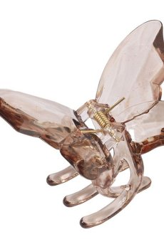 Заколка-краб для волос Бабочка, коричневая, 1 шт (E25092642)