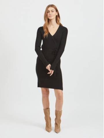 Vila Трикотажна сукня 14065547 Чорний Regular Fit Vila Трикотажна сукня 14065547 Чорний Regular Fit