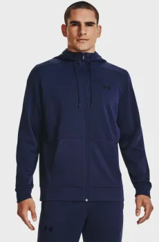 Мужское темно-синее худи UA Armour Fleece FZ Hoodie Синий M Under Armour 1373357-410