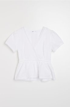 Блуза-сорочка з бавовною та домішкою віскози - білий