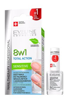 Уценка! Концентрированное средство для укрепления ногтей 8 в 1 Eveline Cosmetics Nail Therapy Total Action, 12 мл