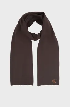 Женский темно-коричневый шарф FINE RIB Коричневый ONESIZE Calvin Klein LV04F8099G