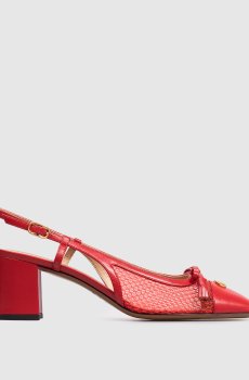 Красные кожаные слингбеки Valet Du Roi