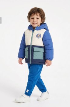 Квітована куртка puffer з капюшоном - різнобарвний