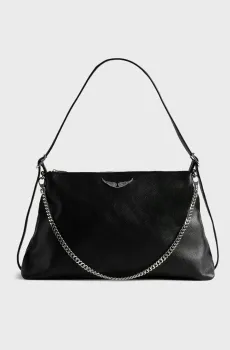 Женская черная кожаная сумка Jim Черный ONESIZE ZADIG&VOLTAIRE LWBA04310_BLACKSS26