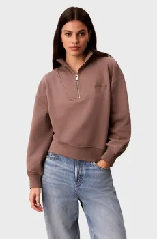 Женская коричневая спортивная кофта FRENCH TERRY Коричневый L Calvin Klein LV044G247G