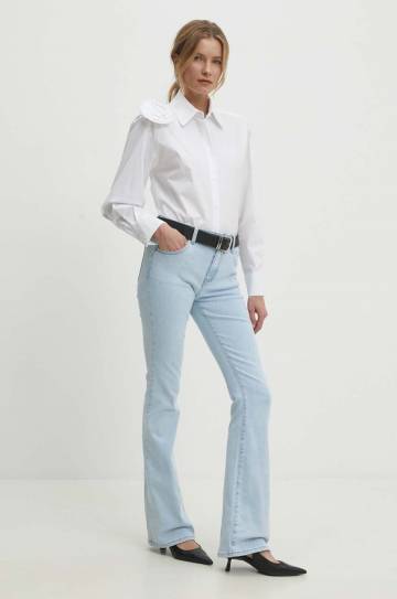 Рубашка Answear Lab женская цвет белый relaxed классический воротник Рубашка Answear Lab женская цвет белый relaxed классический воротник