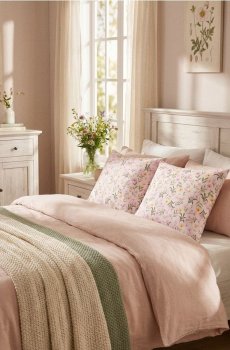 Наволочки з квітами, набір з 2 штук - різнобарвний