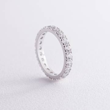Кольцо с дорожкой камней в белом золоте (фианиты) к07390 Кольцо с дорожкой камней в белом золоте (фианиты) к07390