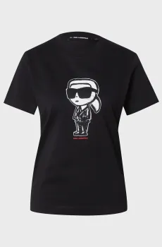 Женская черная футболка IKON SKETCH KARL Черный XS Karl Lagerfeld A1W17126