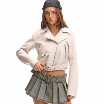 Cropp - Байкерська куртка зі штучної шкіри - бежевий